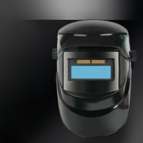 Máscara de soldadura autoscureciente con lámpara frontal