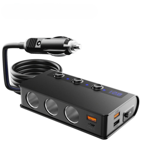 Adaptador de Carga para Coche – Versátil y de Carga Rápida