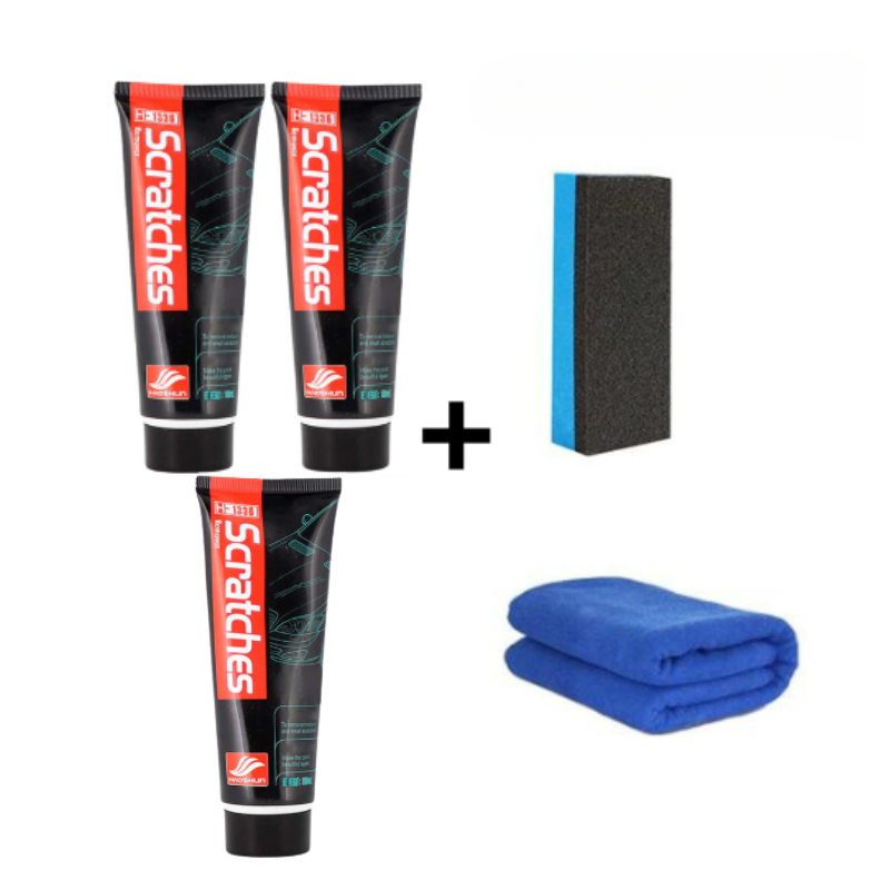 Kit Ștergător de zgârieturi auto – Cremă renovatoare pentru vopsea + Tampon aplicator