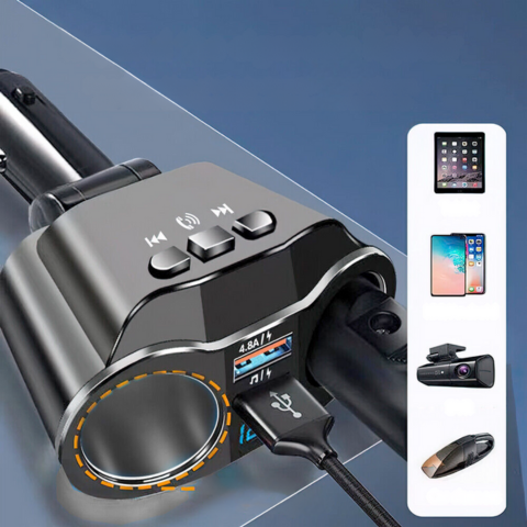 Adapter do zapalniczki samochodowej - podwójny port USB i wyświetlacz cyfrowy