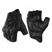 Gants Moto Demi-Doigts En Cuir PU – Style Biker Rétro & Respirants Été