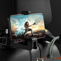 Podpora telefonu a taška na opěrku hlavy – 2-v-1 praktická 