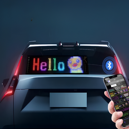 Pantalla LED Animada Para Coche – Mensajes y Emojis Personalizados 