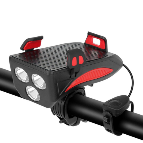 Multifunktionel cykel lampe – horn og telefonholder 