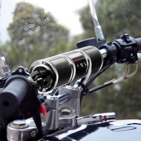 Reproduktor na motocykel na riadidlá — Bezdrôtový Bluetooth, FM rádio a USB port 