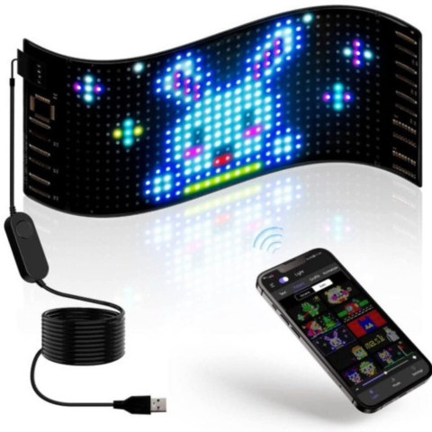 Pantalla LED Animada Para Coche – Mensajes y Emojis Personalizados 