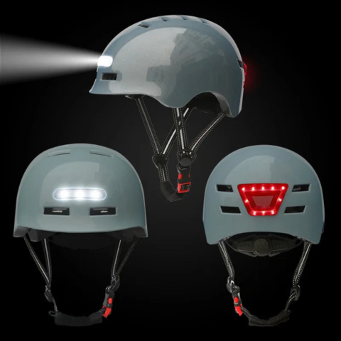 Casco da bici urbano – Con illuminazione LED anteriore e posteriore 