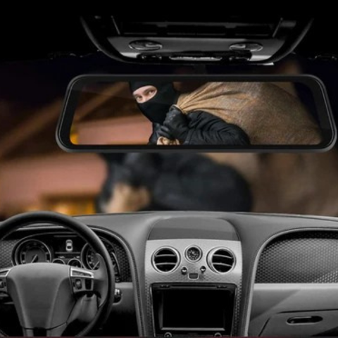 Draadloze Dashboardcamera — 12" Touchscreen Achteruitkijkspiegel 2K 
