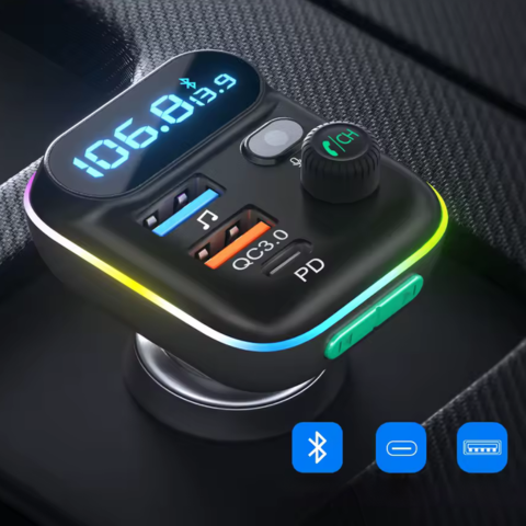 Bluetooth FM -lähetin autolle — Selkeät puhelut & langaton musiikki 