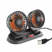 Ventilatore automatico a doppia testa - Alimentazione USB o accendisigari