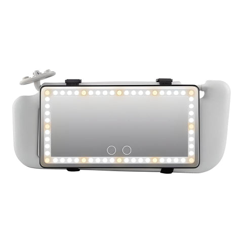 Zrkadlo LED do slnečnej clony pre auto – Nastaviteľné a nabíjateľné osvetlenie 