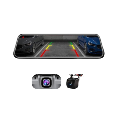 Älykäs taustapeili etu- ja takakameralla - HD-näkymä ja pysäköintiavustin